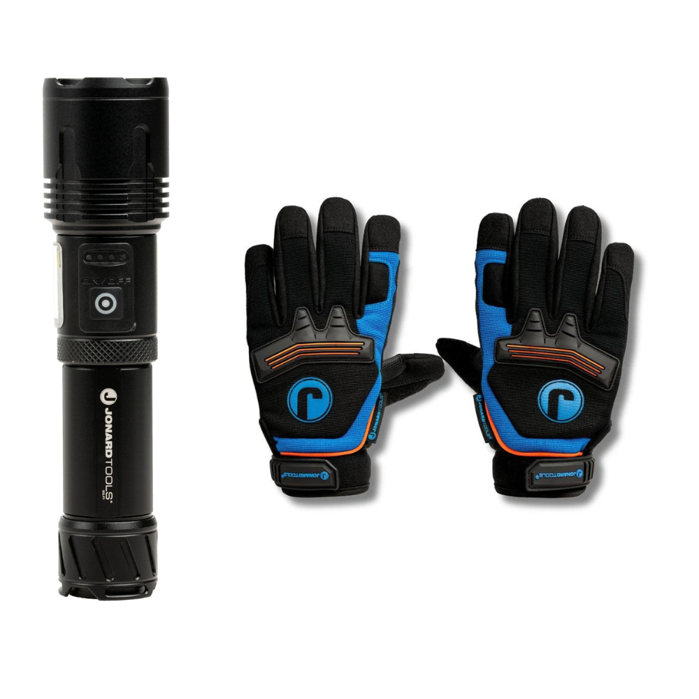 Jonard Solis Rechargeable Flashlight + Free Work Gloves from GME Supply